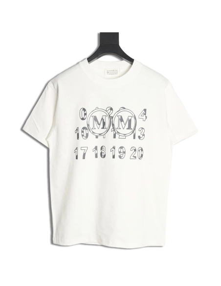 Maison Margiela double m print shortsleeved Tshirt,Maison Margiela T Shirt,Tshirt,APPAREL