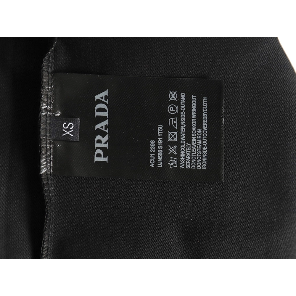 Prada Overlapping Logo Lettering Embroidered Short Sleeve TShirt,Prada T Shirt,Tshirt,APPAREL