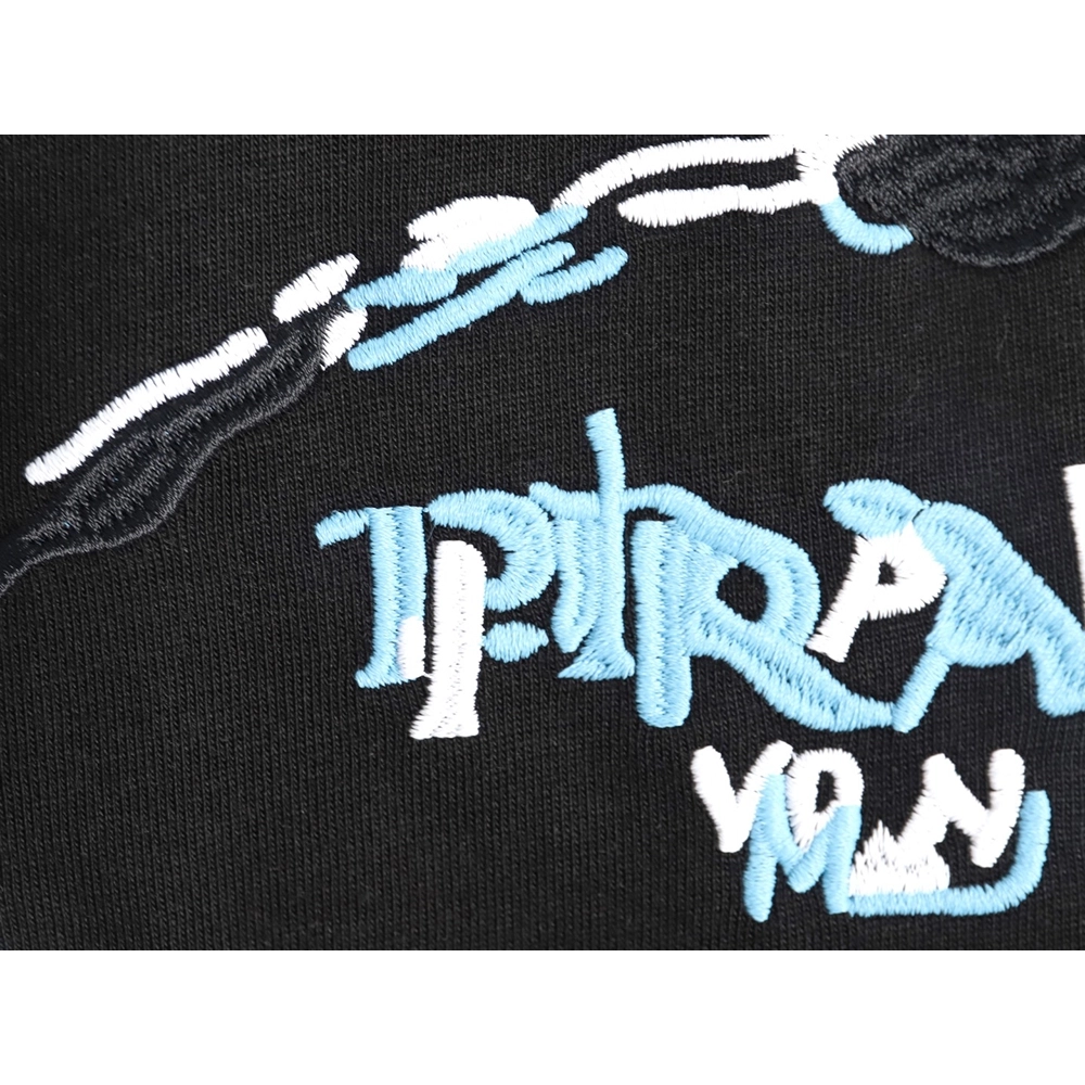 Prada Overlapping Logo Lettering Embroidered Short Sleeve TShirt,Prada T Shirt,Tshirt,APPAREL