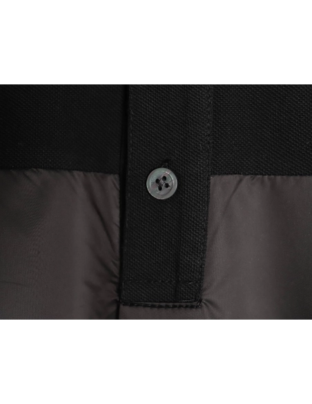 Prada triangle logo nylon patchwork Polo short sleeve,Prada Shirt,Shirt,APPAREL