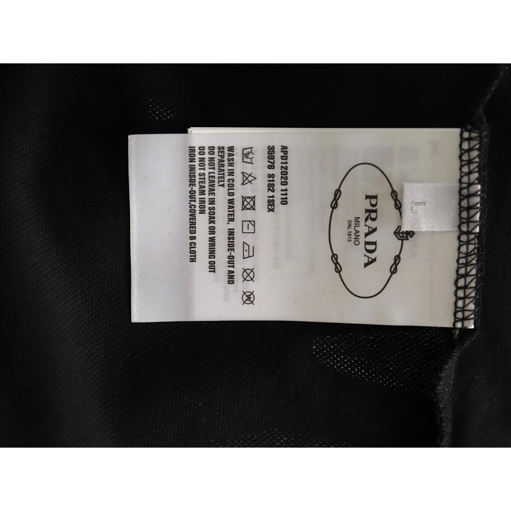 Prada triangle logo nylon patchwork Polo short sleeve,Prada Shirt,Shirt,APPAREL