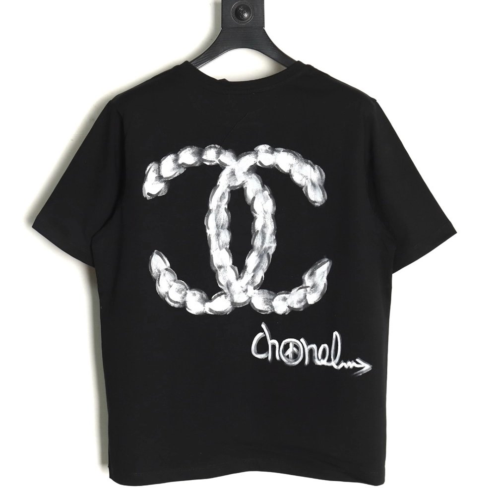 Chanel hand-painted graffiti letters short sleeve TSK1,Chanel