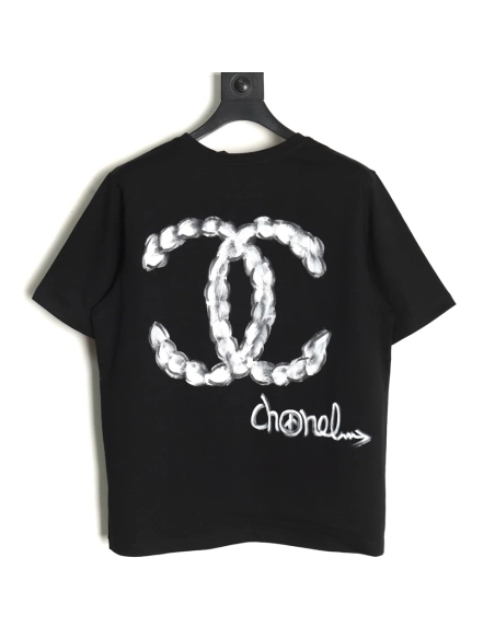 Chanel hand-painted graffiti letters short sleeve TSK1,Chanel