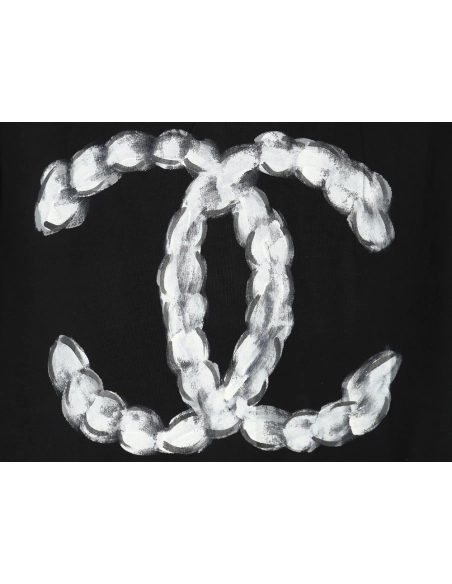 Chanel hand-painted graffiti letters short sleeve TSK1,Chanel