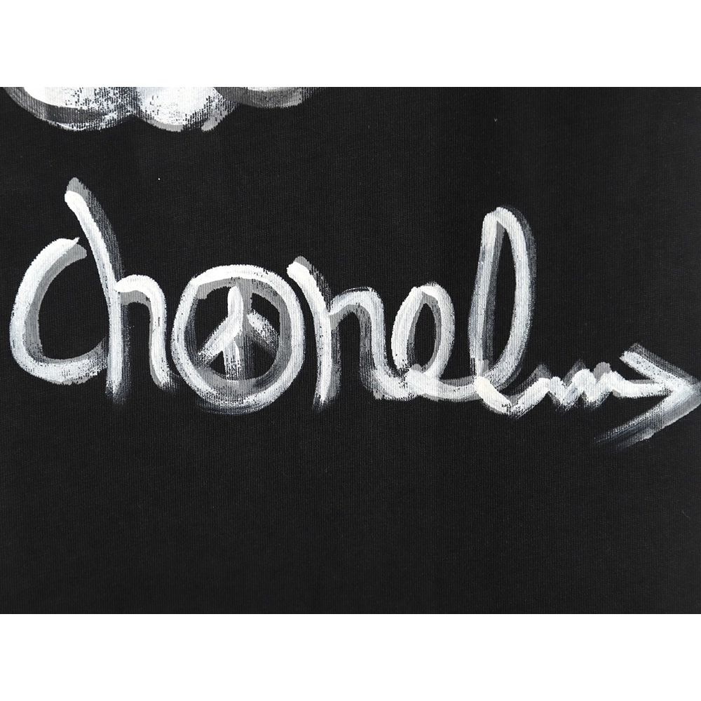 Chanel hand-painted graffiti letters short sleeve TSK1,Chanel