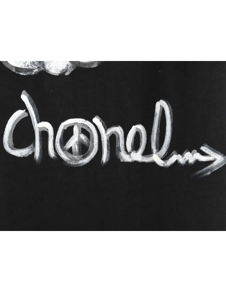 Chanel hand-painted graffiti letters short sleeve TSK1,Chanel