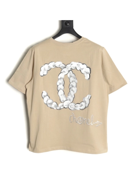 Chanel hand-painted graffiti letters short sleeve,Chanel