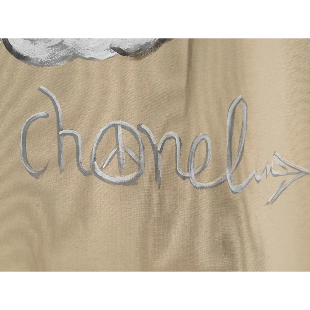Chanel hand-painted graffiti letters short sleeve,Chanel