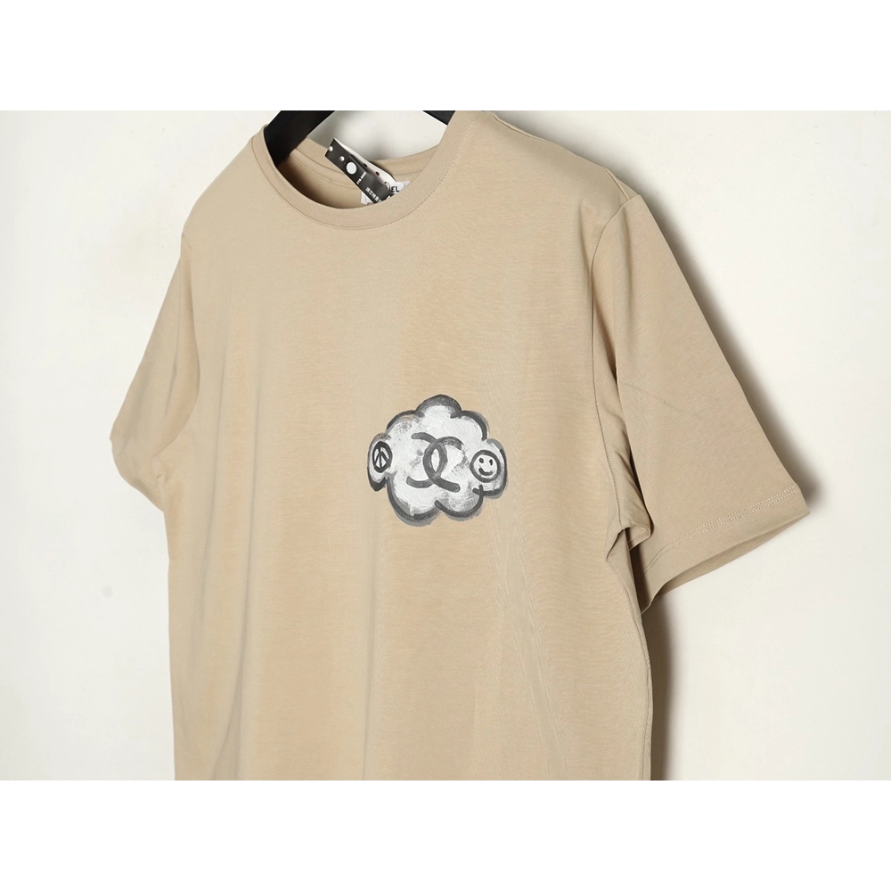 Chanel hand-painted graffiti letters short sleeve,Chanel