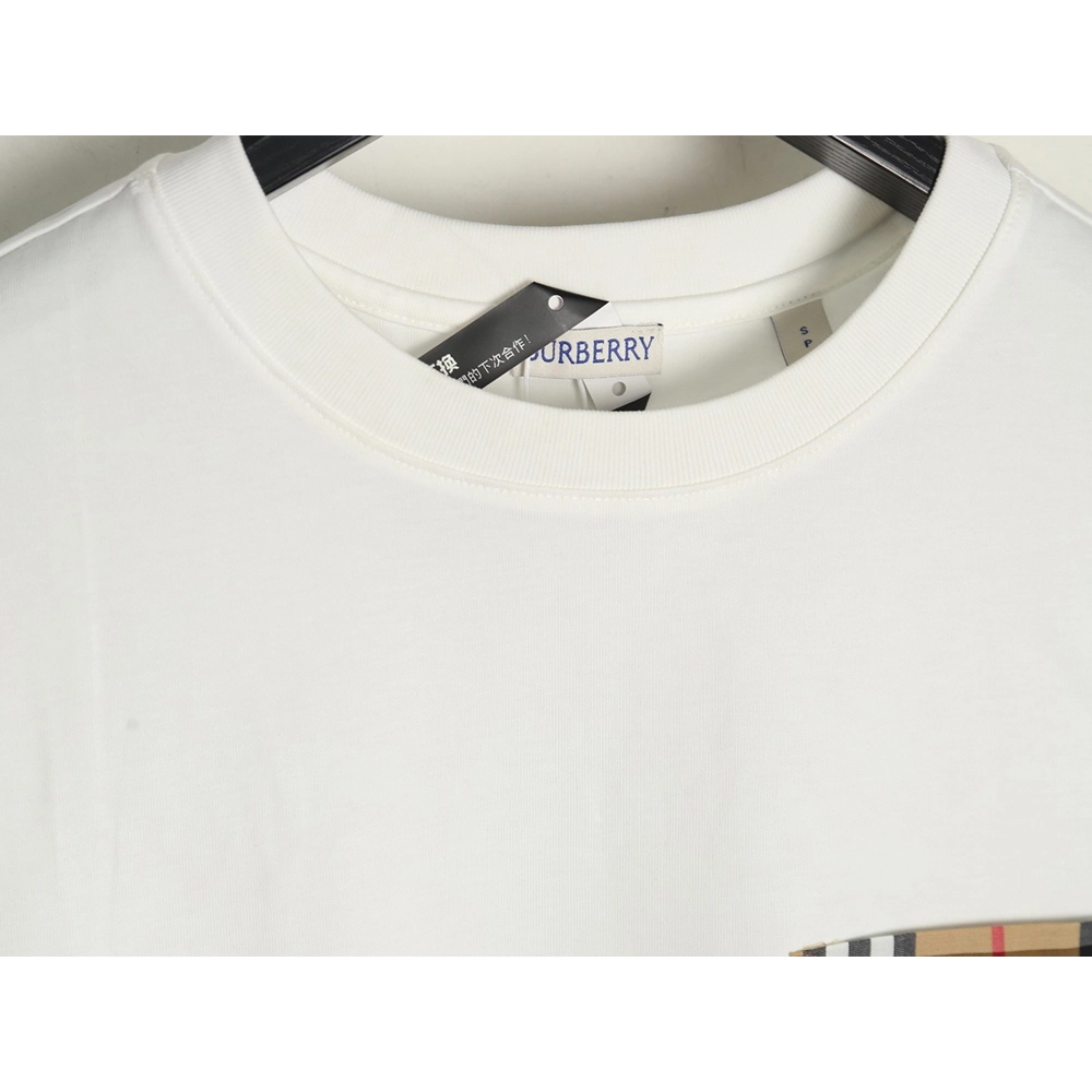Burberry Check Pocket Taped Letters Short Sleeves,Burberry