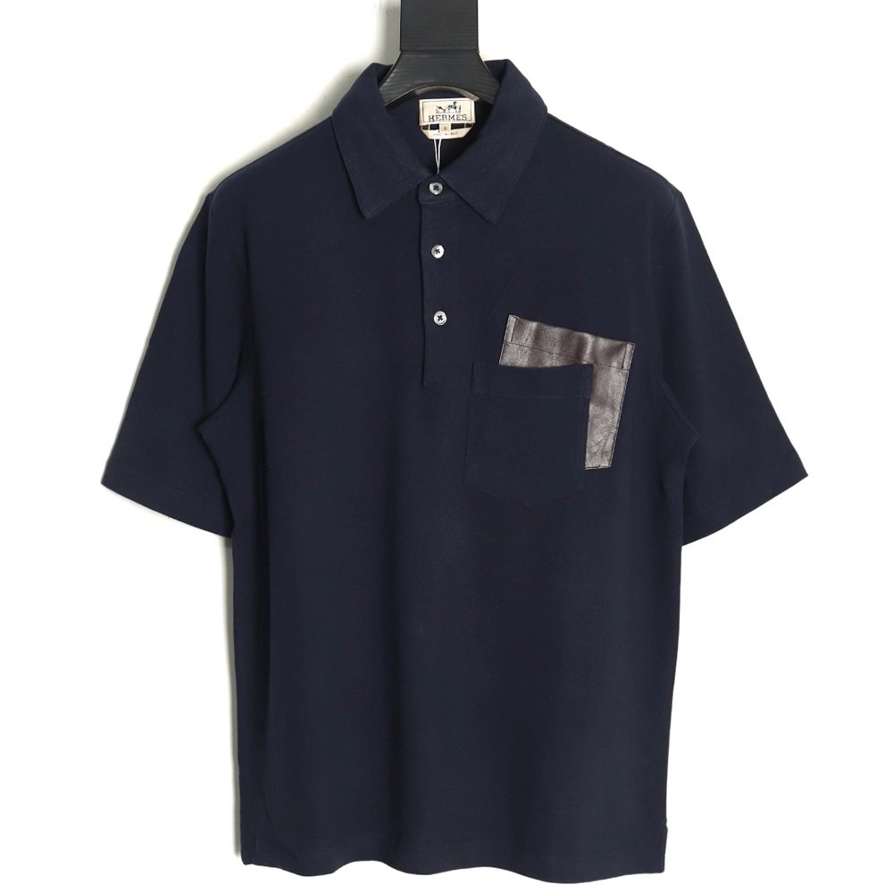 Hermes Double Pocket Polo Short Sleeve T-Shirt TSK1,Hermes