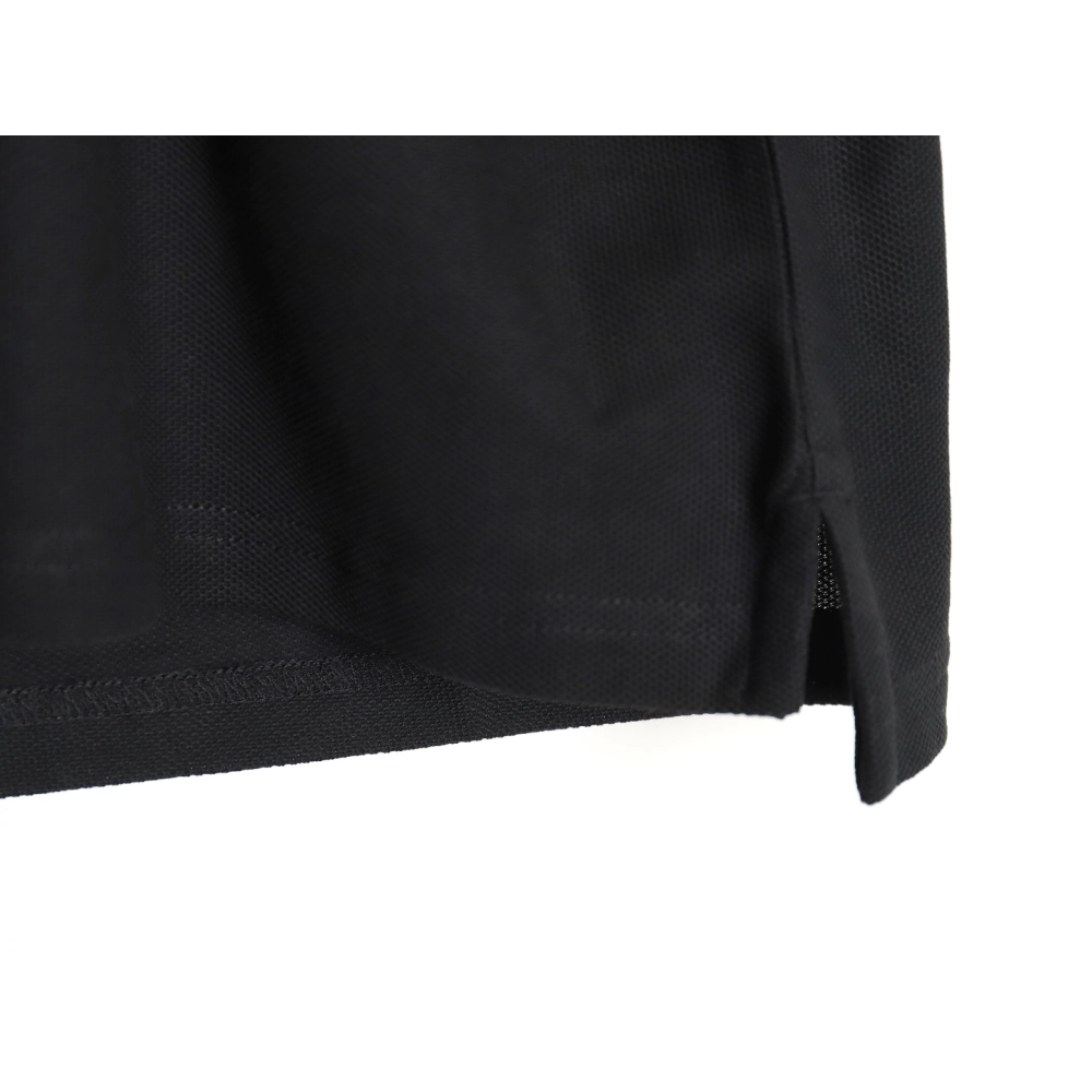 Burberry Button BT Logo Short Sleeve Polo Shirt Black,Burberry