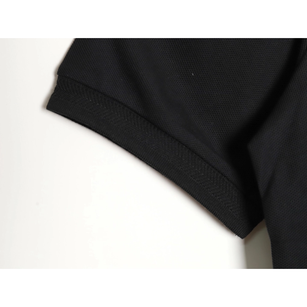 Burberry Button BT Logo Short Sleeve Polo Shirt Black,Burberry