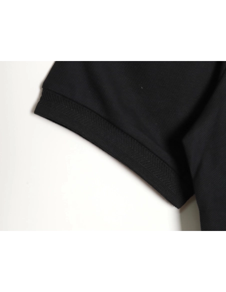 Burberry Button BT Logo Short Sleeve Polo Shirt Black,Burberry