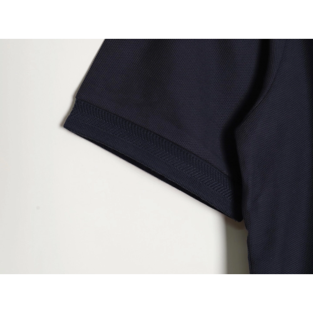 Burberry Button BT Logo Short Sleeve Polo Shirt Navy Blue,Burberry