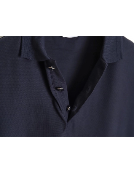 Burberry Button BT Logo Short Sleeve Polo Shirt Navy Blue,Burberry