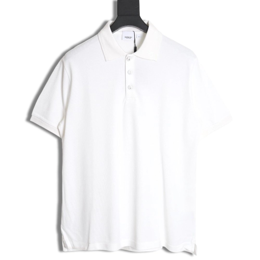 Burberry Button BT Logo Short Sleeve Polo Shirt,Burberry
