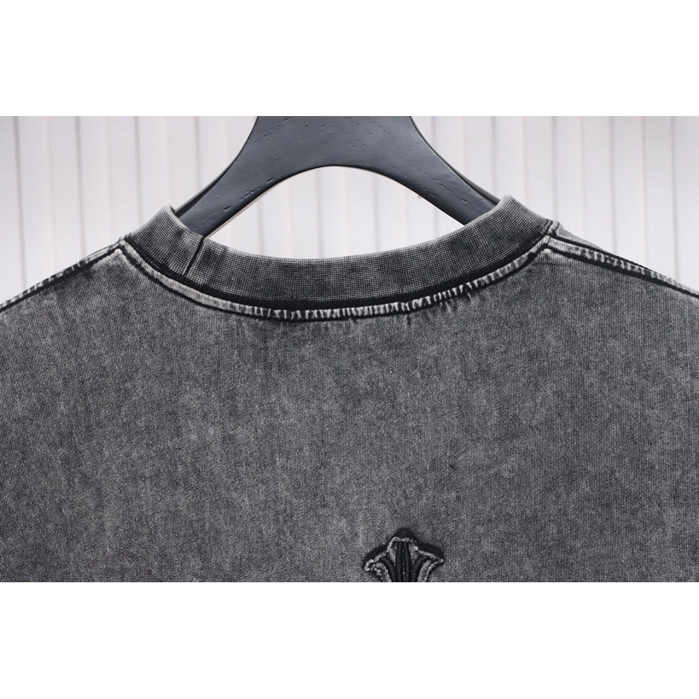 Chrome Hearts washed distressed patch logo short sleeves,Chrome Hearts