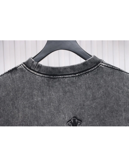 Chrome Hearts washed distressed patch logo short sleeves,Chrome Hearts