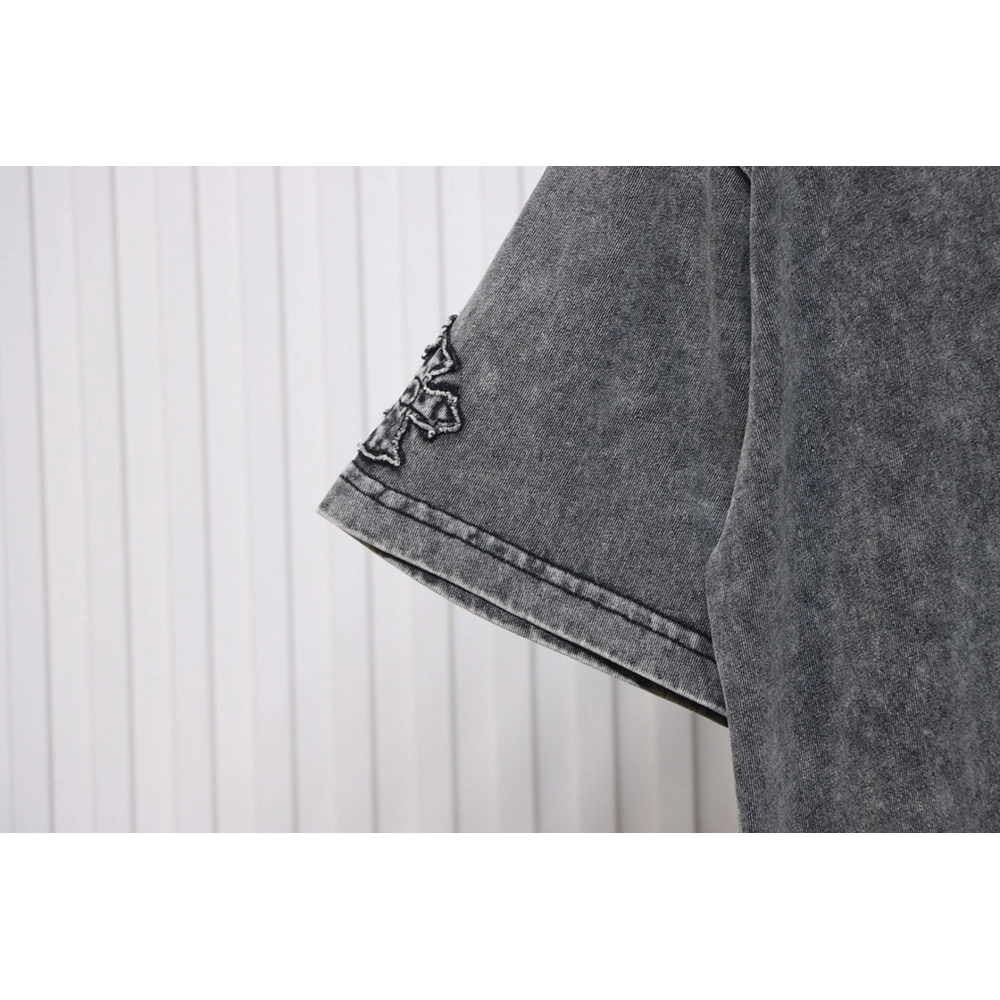 Chrome Hearts washed distressed patch logo short sleeves,Chrome Hearts