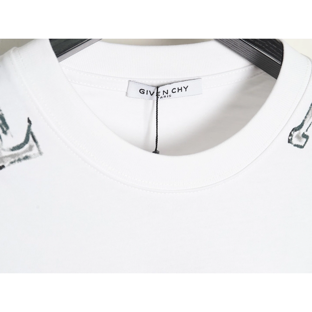 Givenchy shoulder hand-painted letter print short sleeves,Givenchy