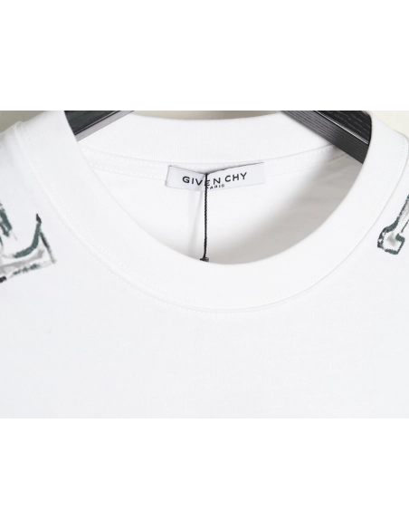 Givenchy shoulder hand-painted letter print short sleeves,Givenchy