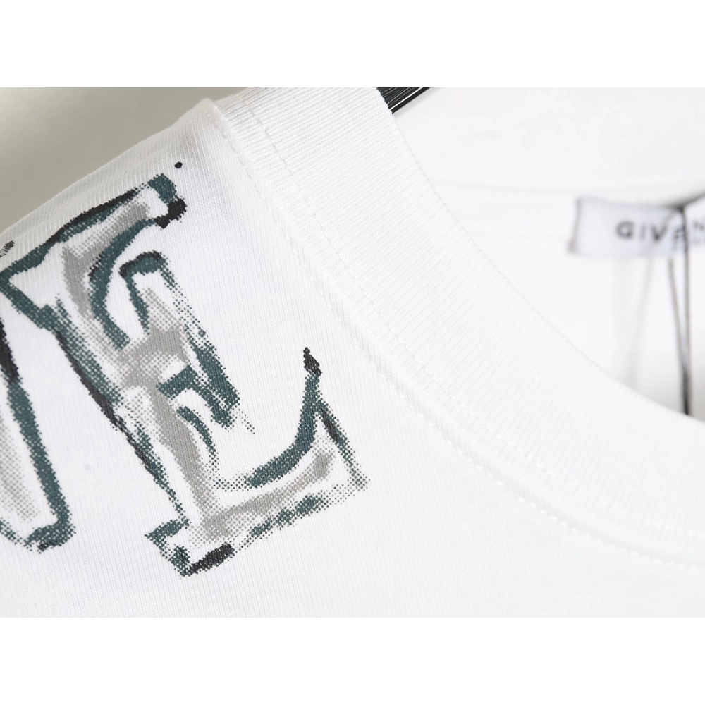 Givenchy shoulder hand-painted letter print short sleeves,Givenchy