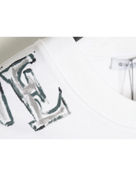 Givenchy shoulder hand-painted letter print short sleeves,Givenchy