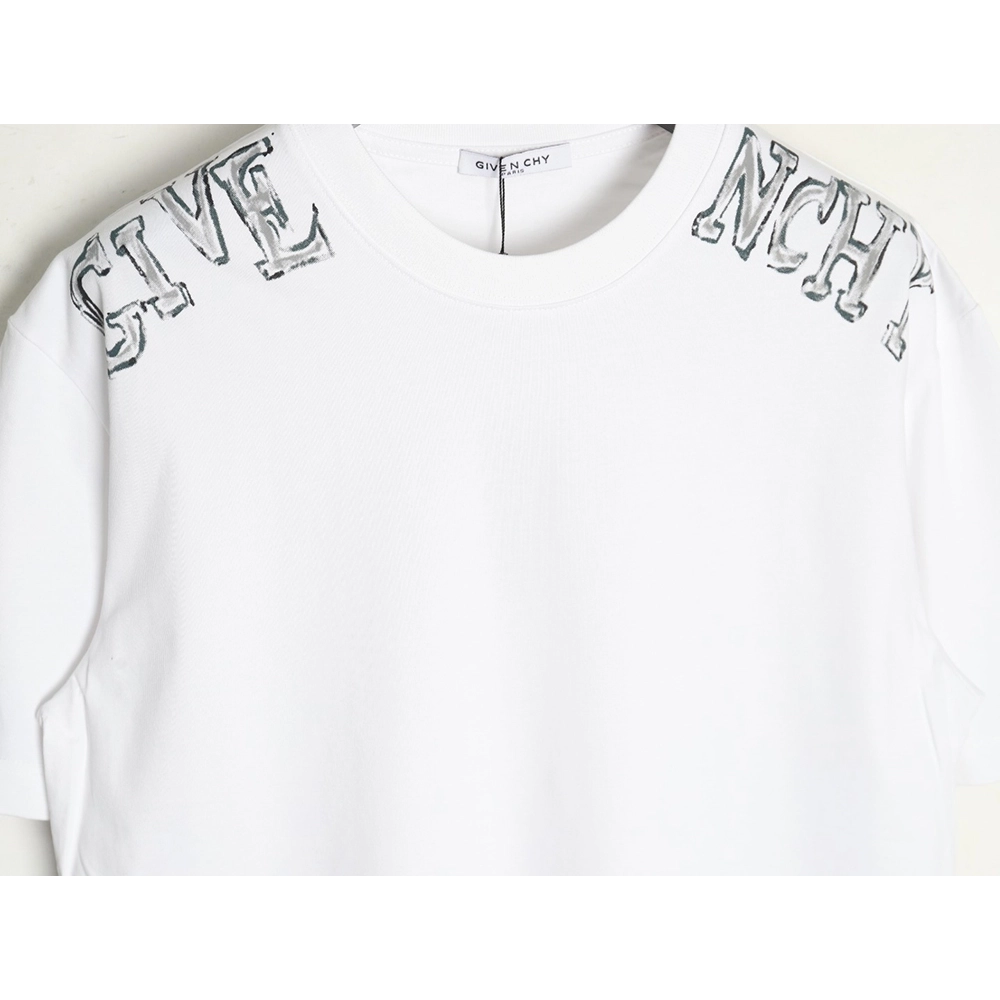 Givenchy shoulder hand-painted letter print short sleeves,Givenchy