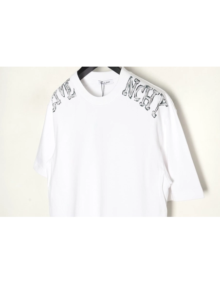 Givenchy shoulder hand-painted letter print short sleeves,Givenchy