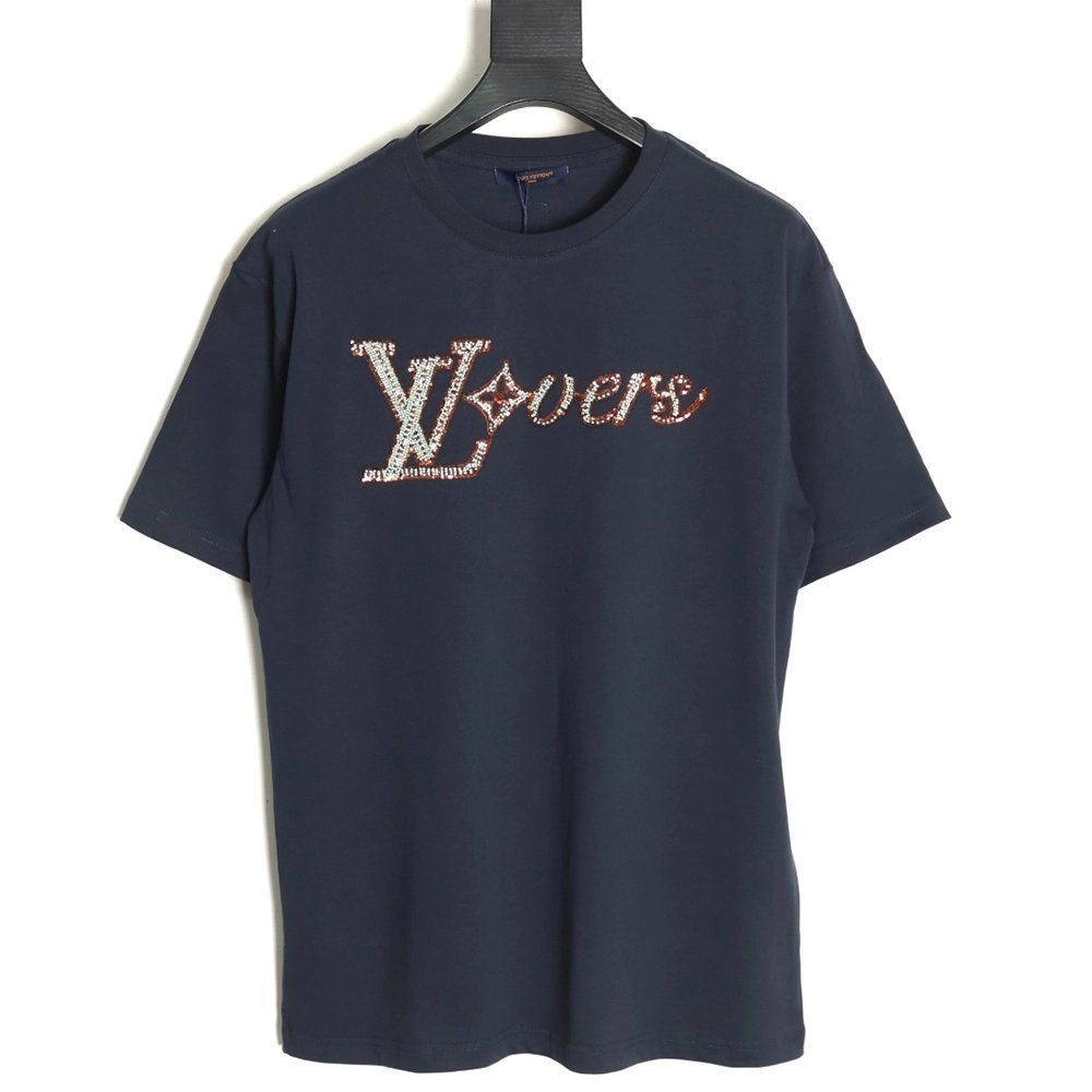 Louis Vuitton embroidered lettering short-sleeved T-shirt TSK1,Louis Vuitton