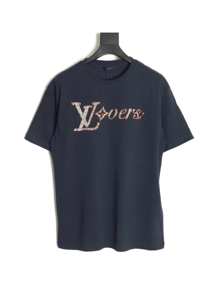 Louis Vuitton embroidered lettering short-sleeved T-shirt TSK1,Louis Vuitton