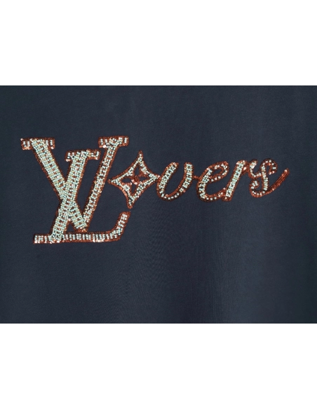 Louis Vuitton embroidered lettering short-sleeved T-shirt TSK1,Louis Vuitton