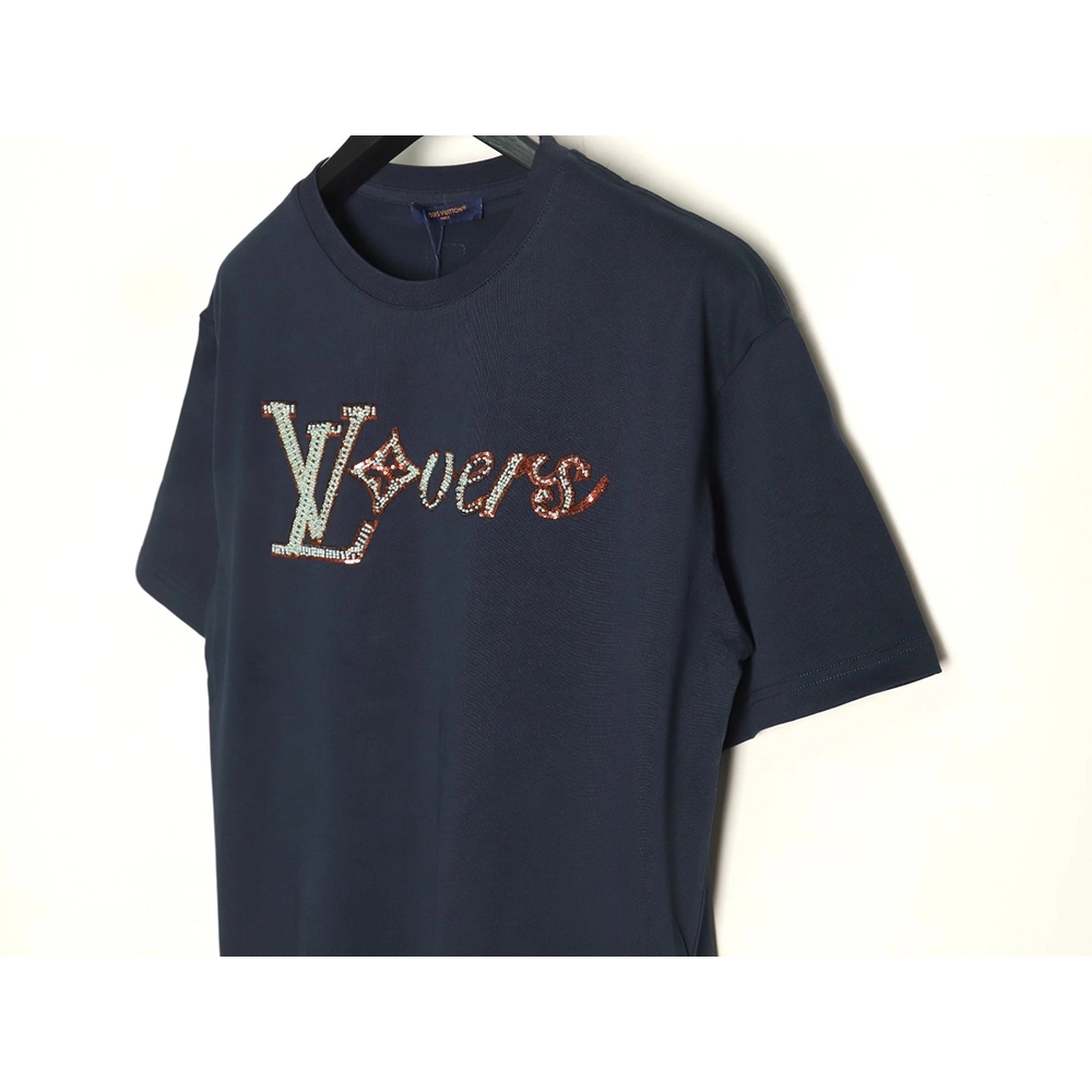 Louis Vuitton embroidered lettering short-sleeved T-shirt TSK1,Louis Vuitton