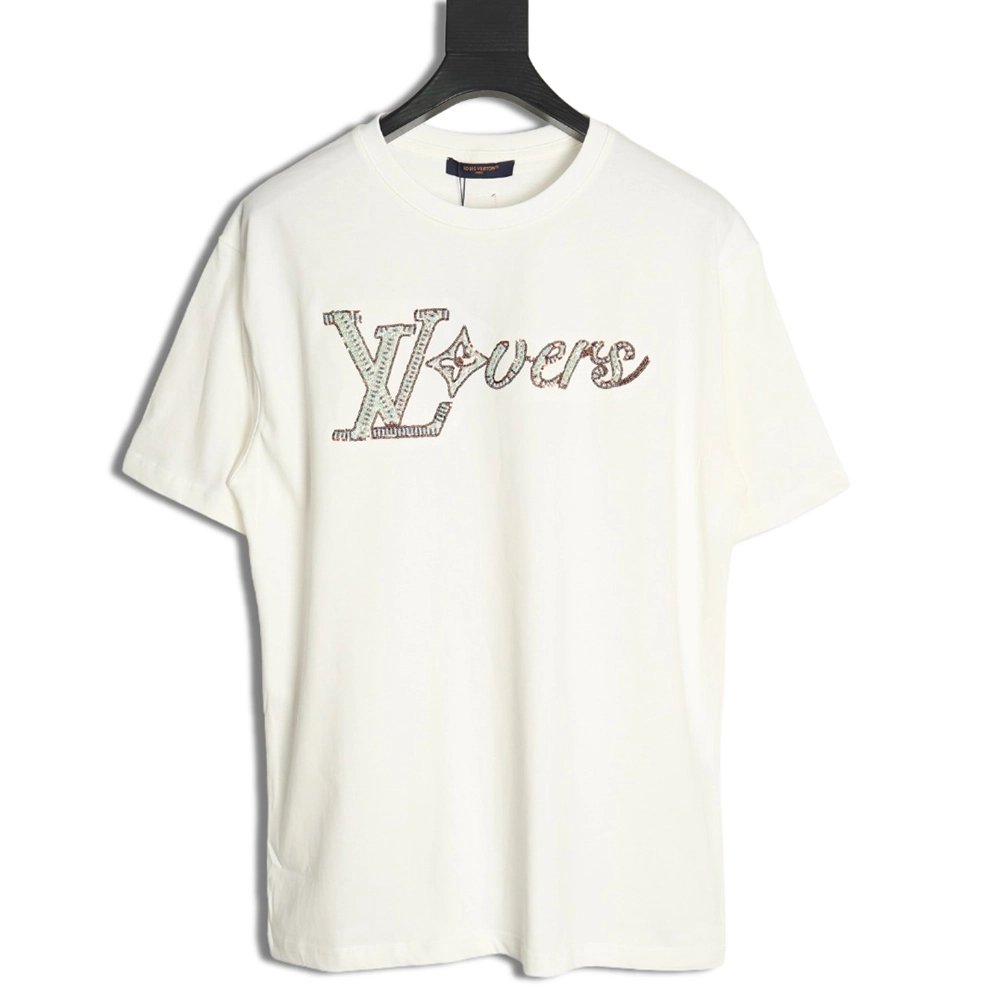 Louis Vuitton embroidered lettering short-sleeved T-shirt,Louis Vuitton