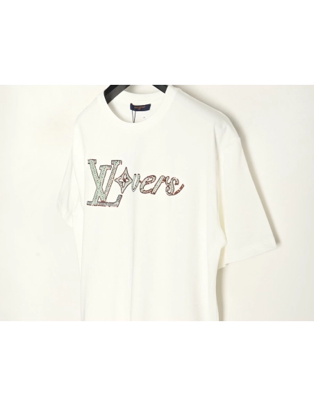 Louis Vuitton embroidered lettering short-sleeved T-shirt,Louis Vuitton