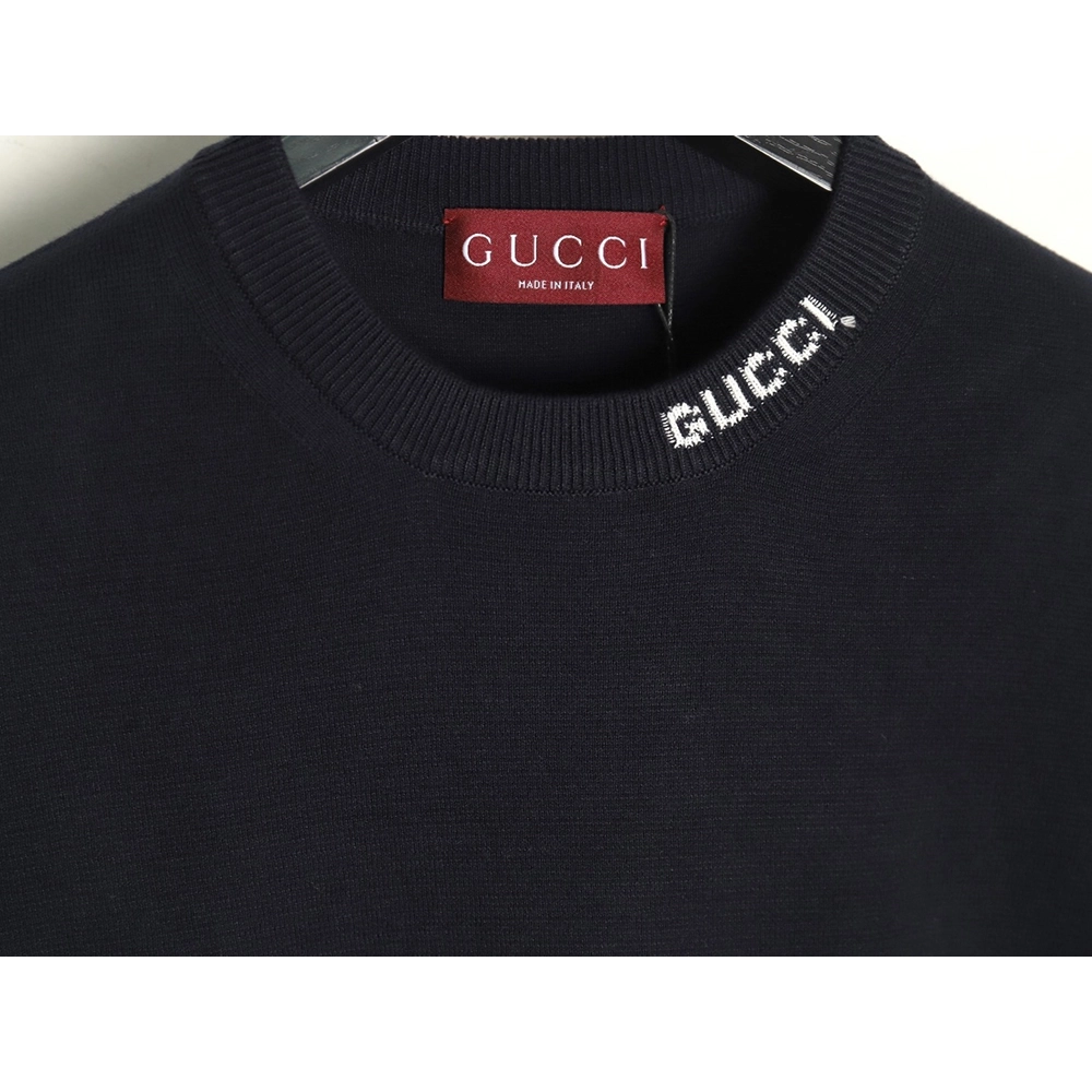 Gucci collar intarsia knitted short-sleeved T-shirt,Gucci