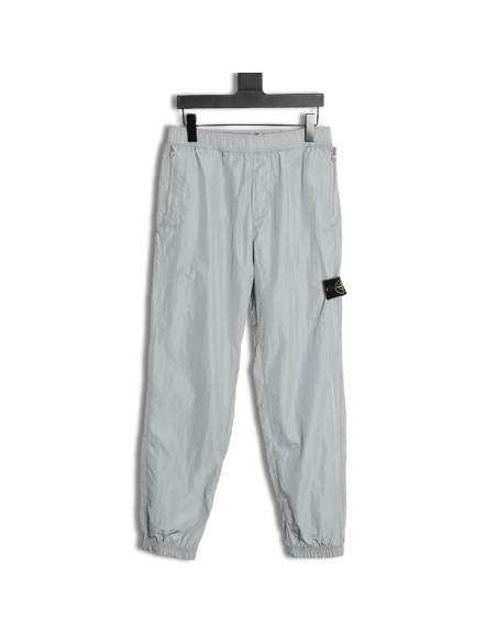 Stone Island Solid Metallic Nylon Stretch Pants,Stone Island