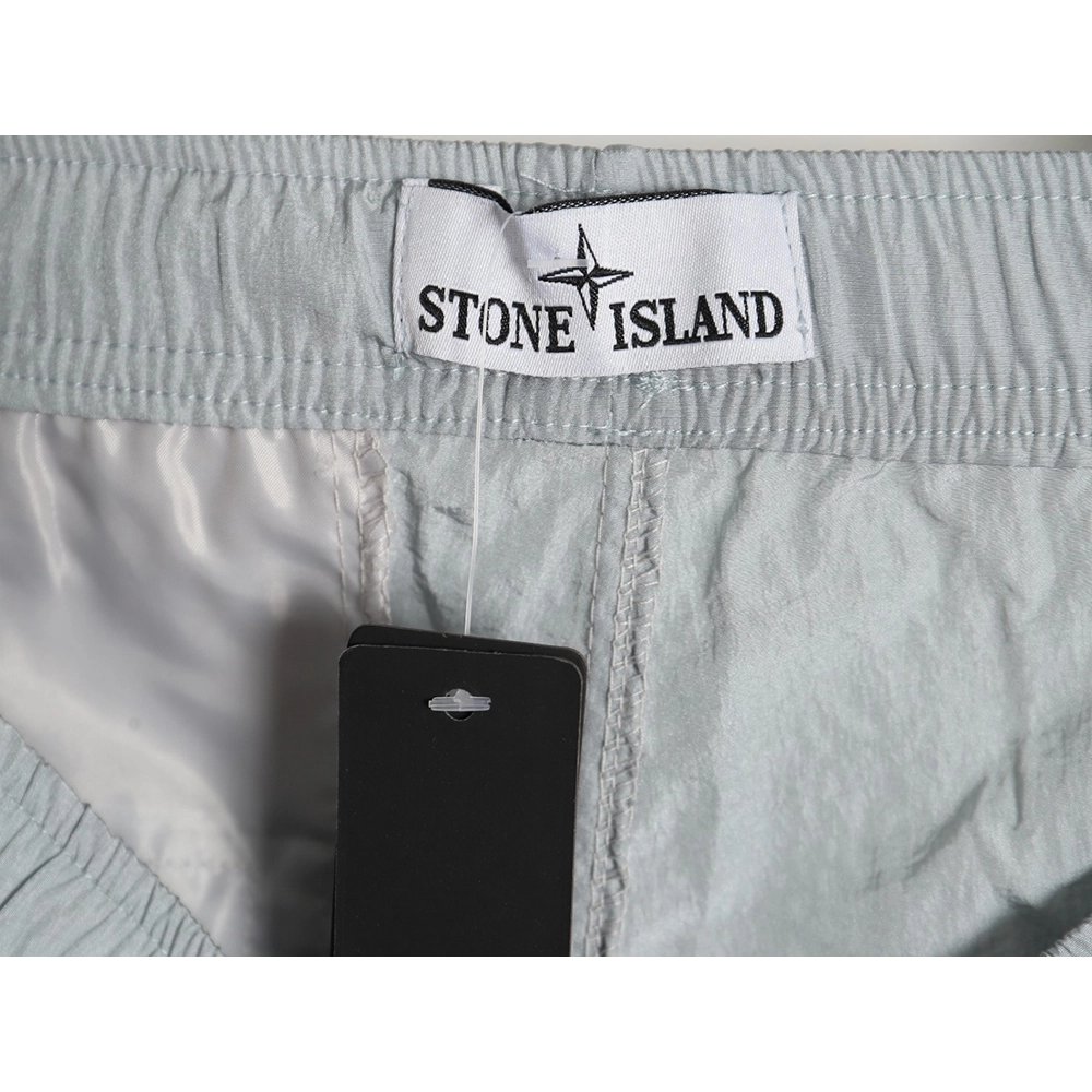 Stone Island Solid Metallic Nylon Stretch Pants,Stone Island