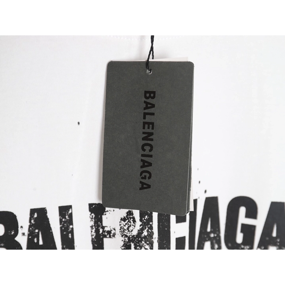 Balenciaga Mottled Letters Ink Print Short Sleeve T-shirt,Balenciaga