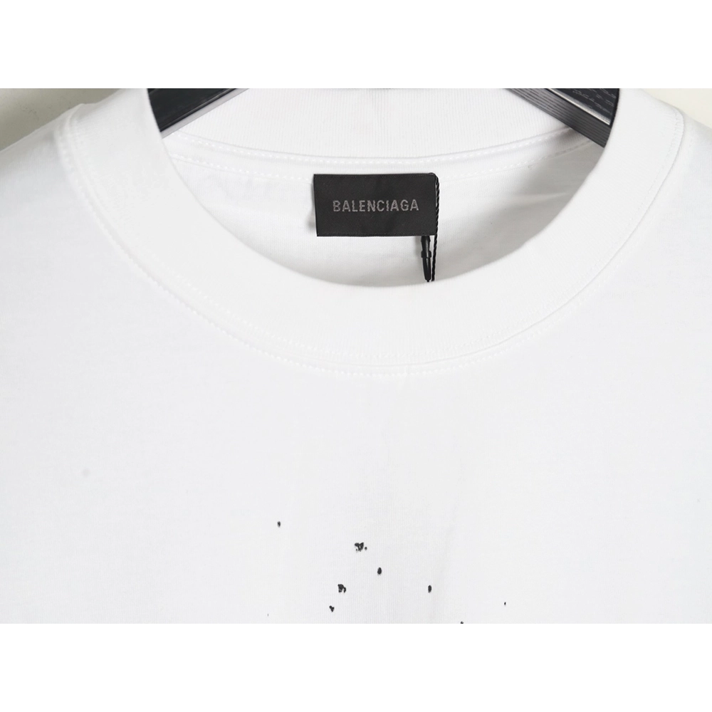 Balenciaga Mottled Letters Ink Print Short Sleeve T-shirt,Balenciaga