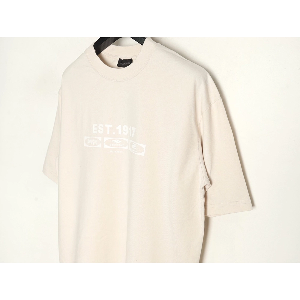 Balenciaga EST.1917 Simple Fashion Printed Short Sleeve T-shirt,Balenciaga