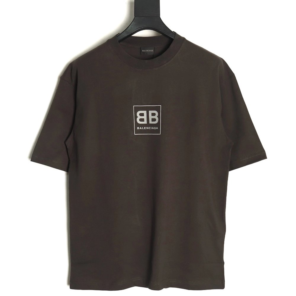 Balenciaga Square Double B Lock Print Short Sleeve T-shirt,Balenciaga