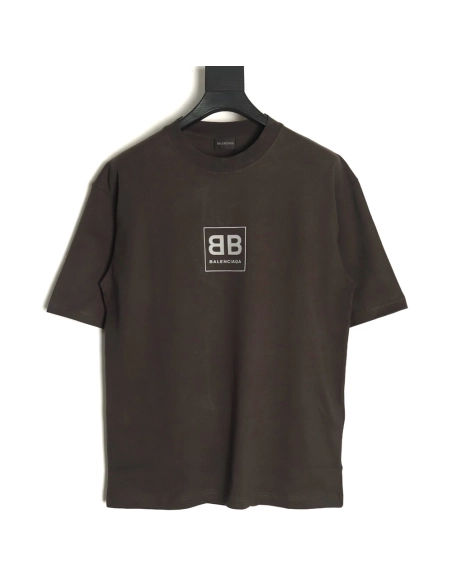 Balenciaga Square Double B Lock Print Short Sleeve T-shirt,Balenciaga