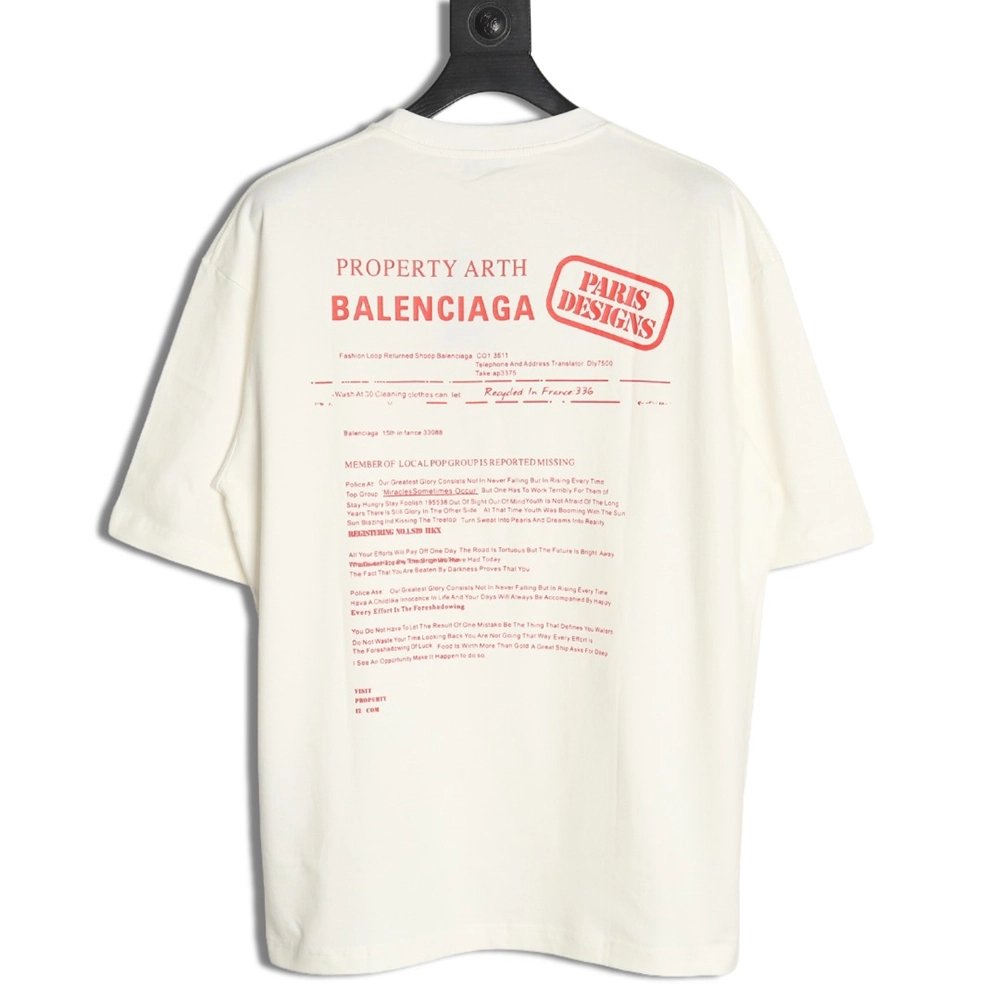 Balenciaga Fashion Newspaper Print Thickened Short Sleeve T-Shirt,Balenciaga