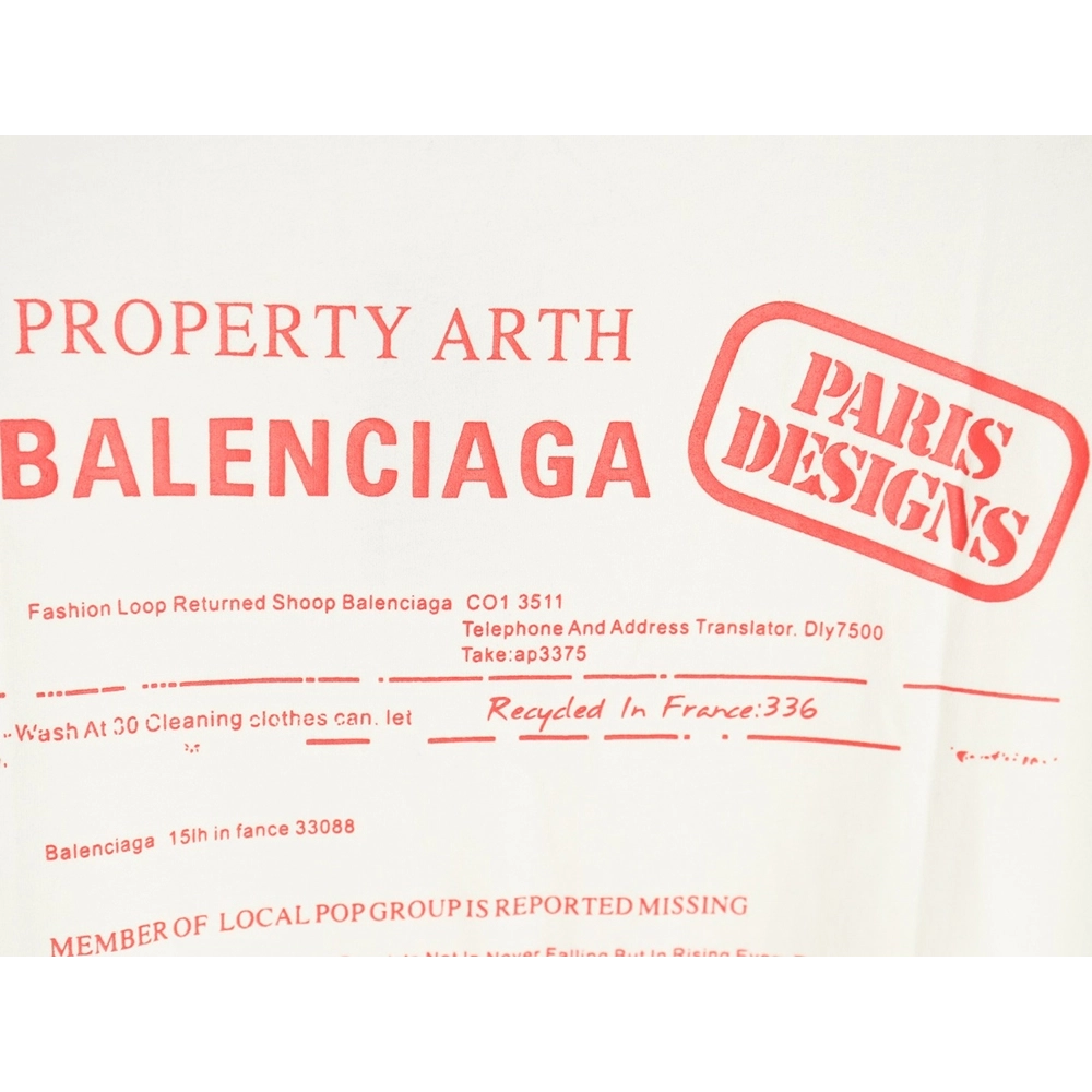 Balenciaga Fashion Newspaper Print Thickened Short Sleeve T-Shirt,Balenciaga