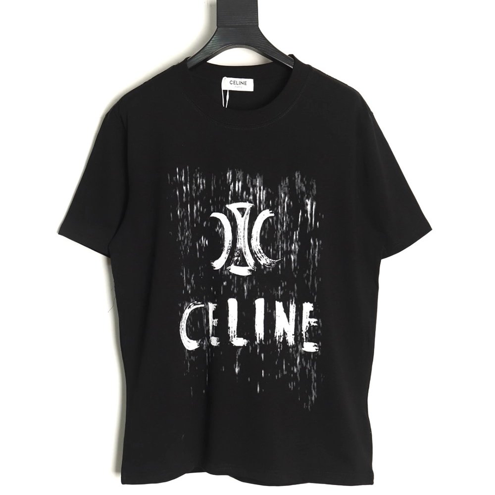 Celine distressed logo print short sleeves TSK1,Celine
