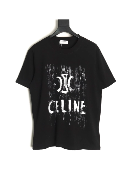 Celine distressed logo print short sleeves TSK1,Celine