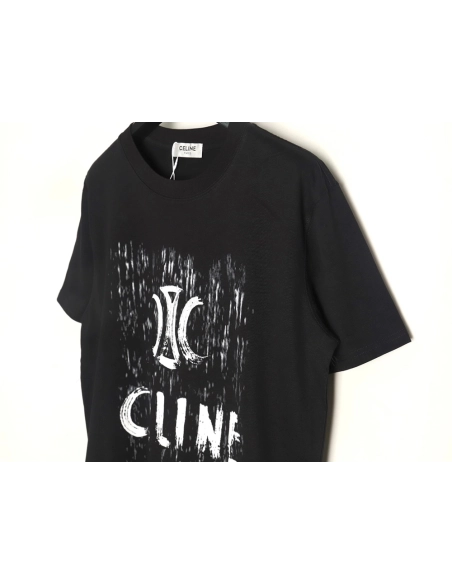 Celine distressed logo print short sleeves TSK1,Celine