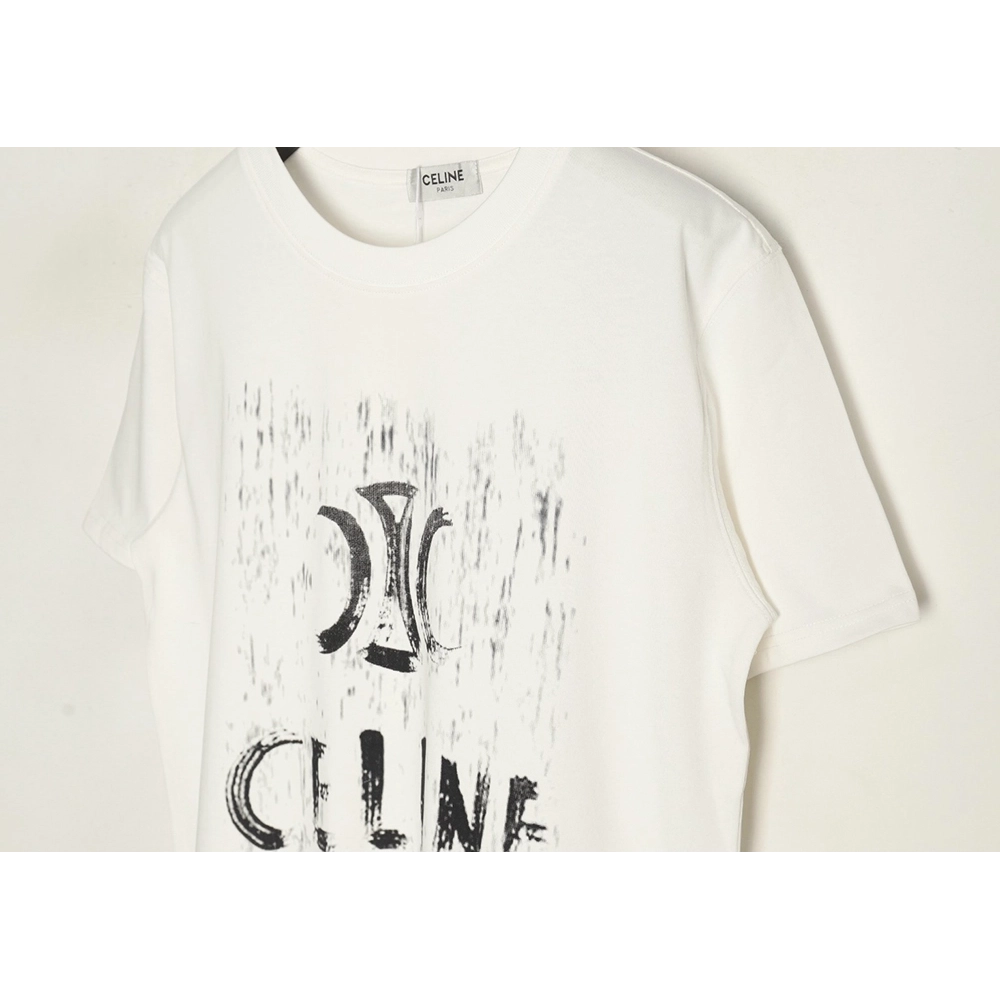 Celine distressed logo print short sleeves,Celine